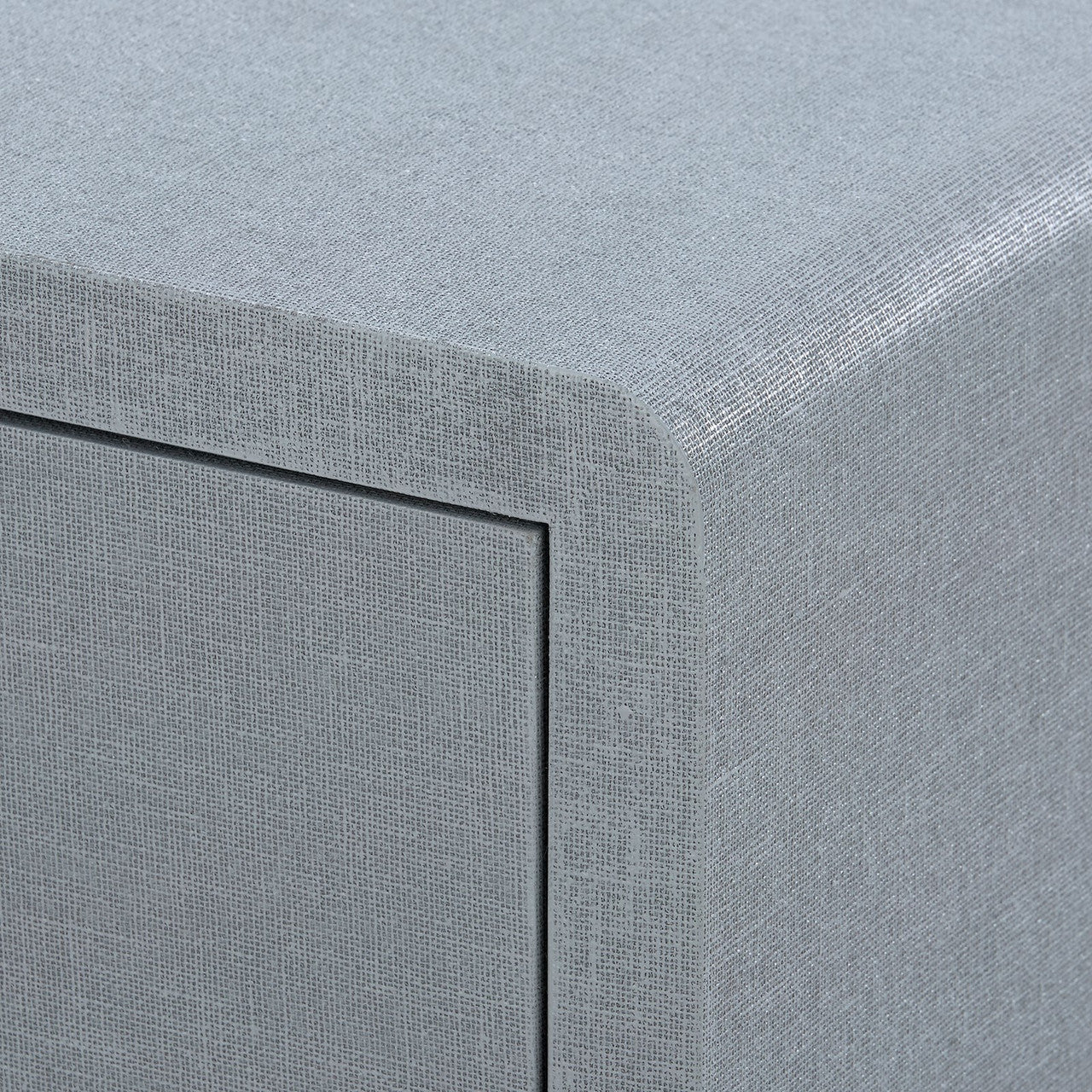 Benjamin Linen 1-Drawer Side Table, Winter Gray