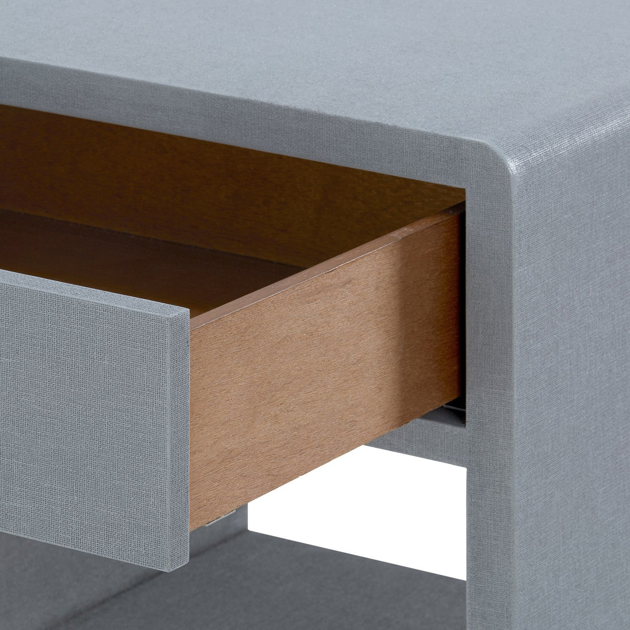 Benjamin Linen 1-Drawer Side Table, Winter Gray