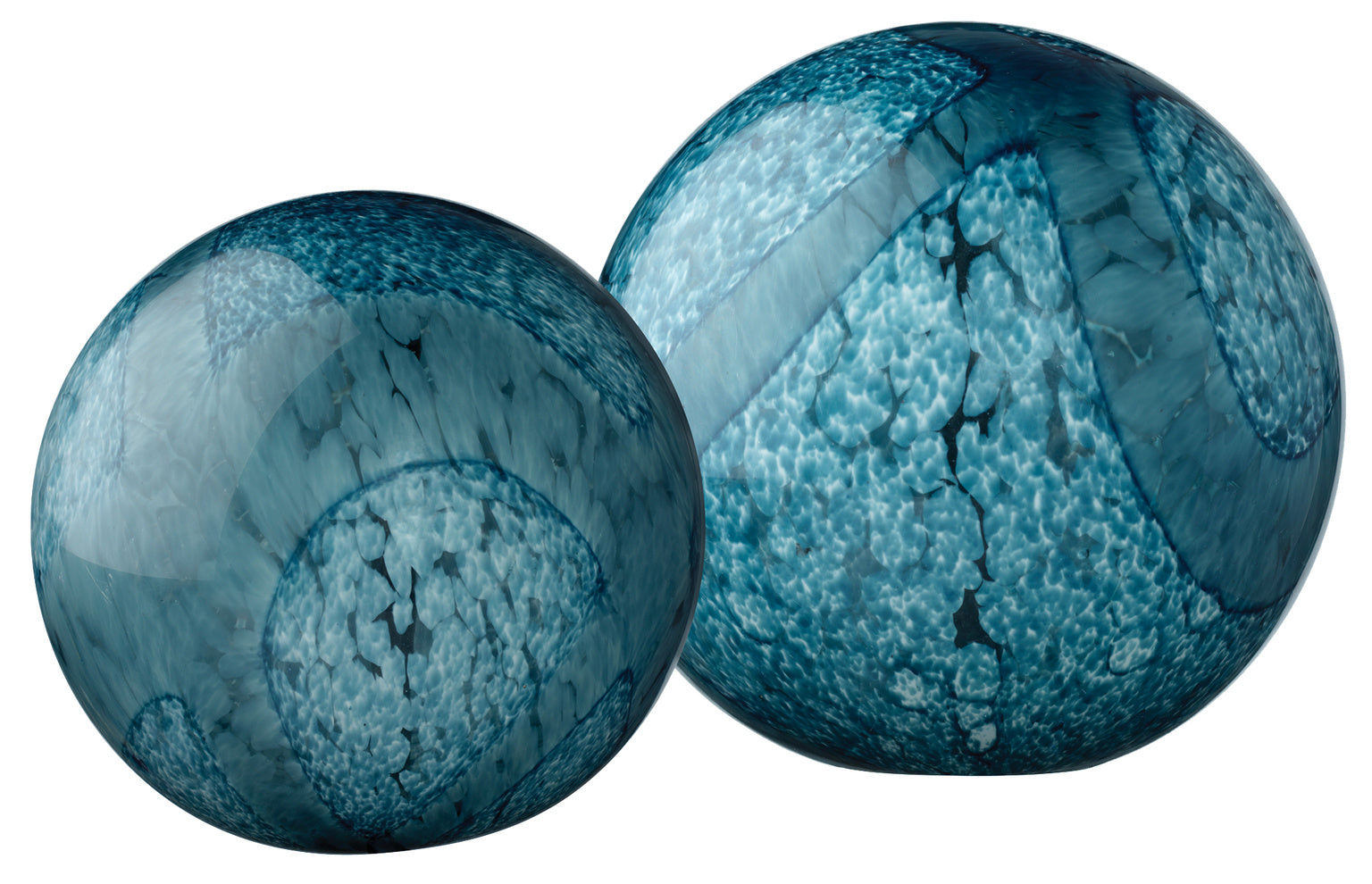 Cosmos Glass Spheres (Set of 2)- Indigo