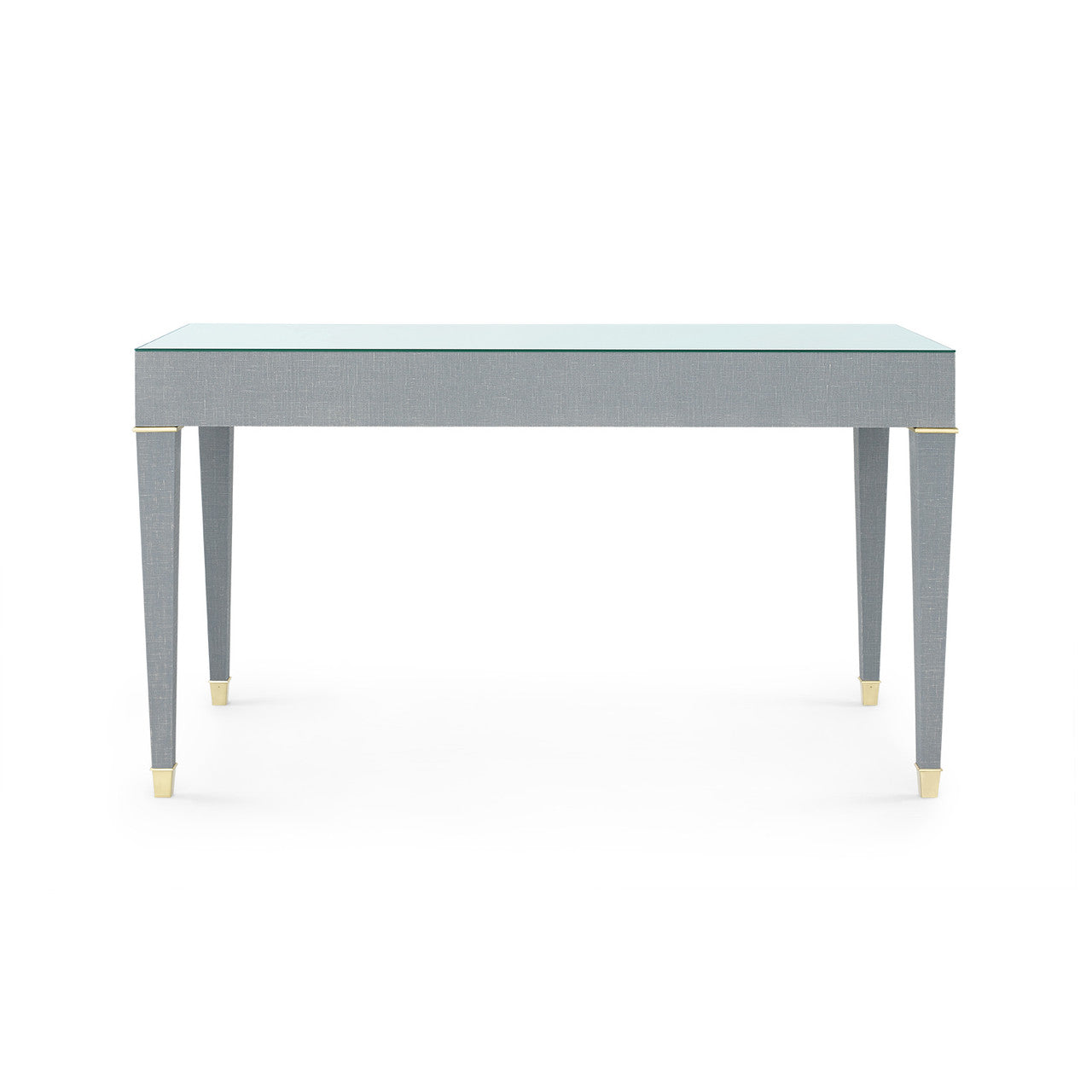 Claudette Desk with Glass Top, Washed Winter Gray