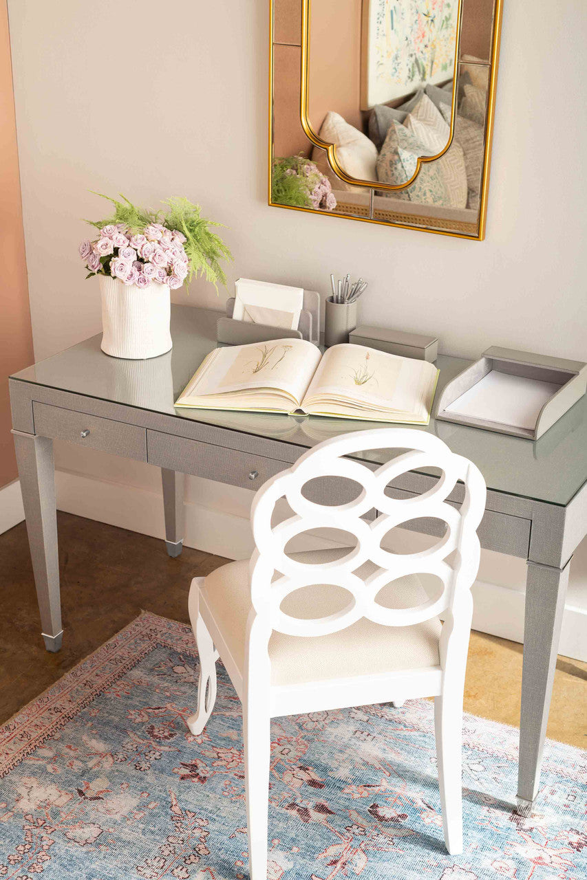 Claudette Desk, Washed Winter Gray, Nickel