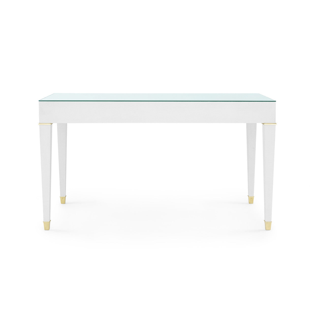 Claudette Desk with Glass Top, Cream