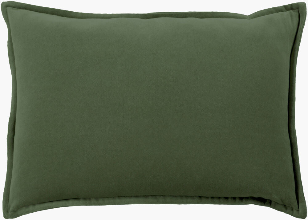Cotton Velvet Pillow- Medium Green