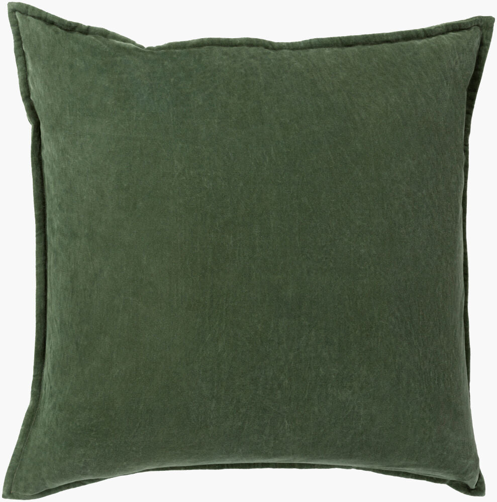 Cotton Velvet Pillow- Medium Green