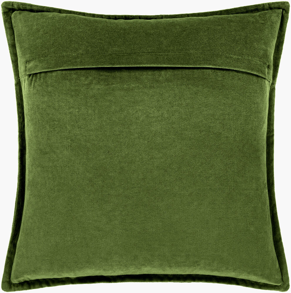 Cotton Velvet Pillow- Medium Green