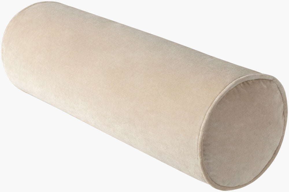 Cotton Velvet Pillow Bolster- Oatmeal