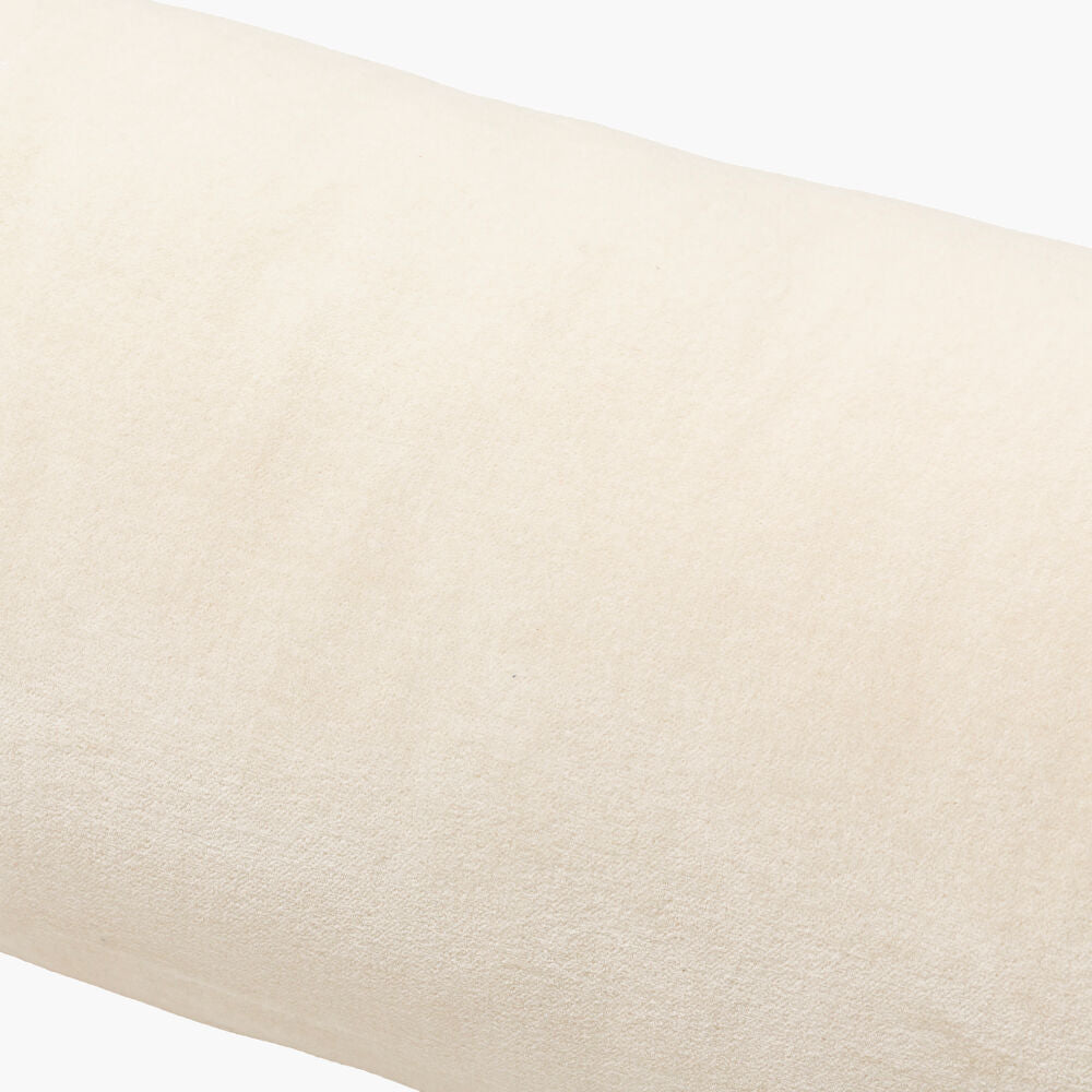 Cotton Velvet Pillow Bolster- Oatmeal