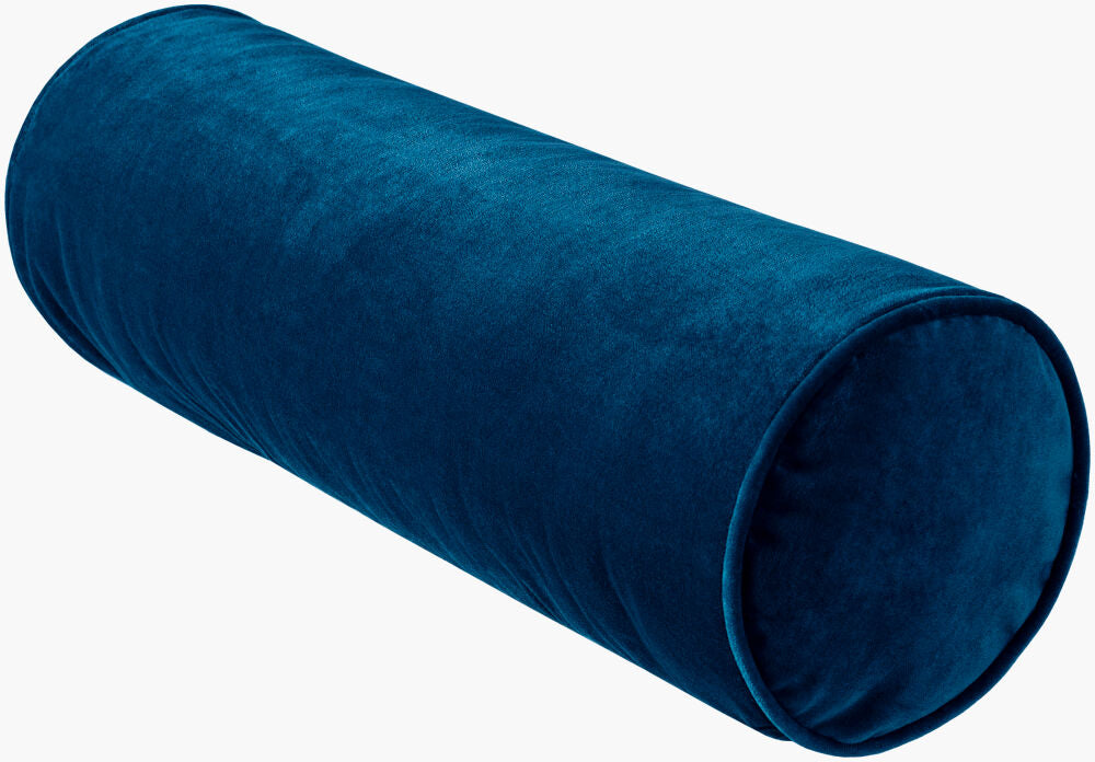 Cotton Velvet Pillow Bolster- Navy