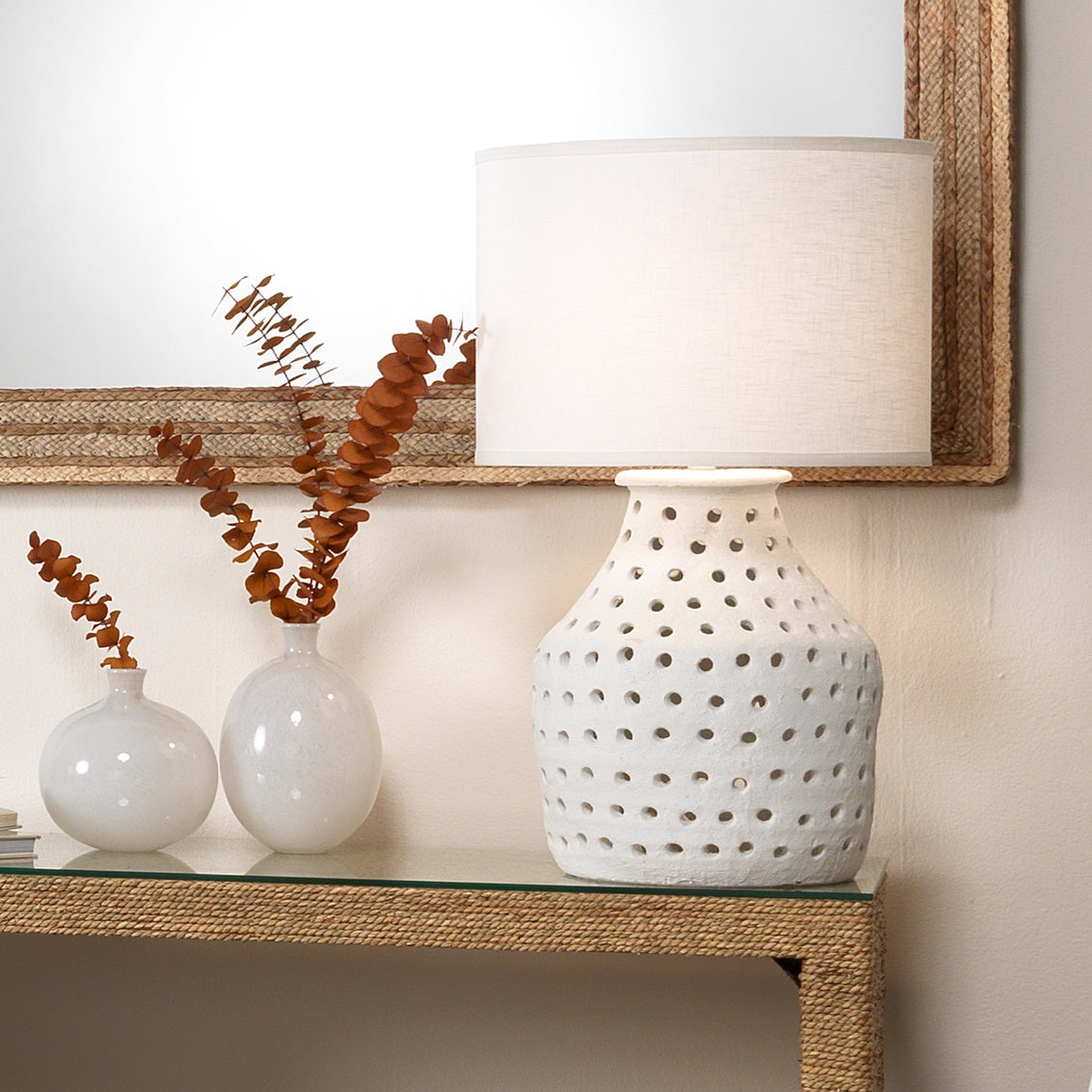 Minx Decorative Vases (Set of 2)- White