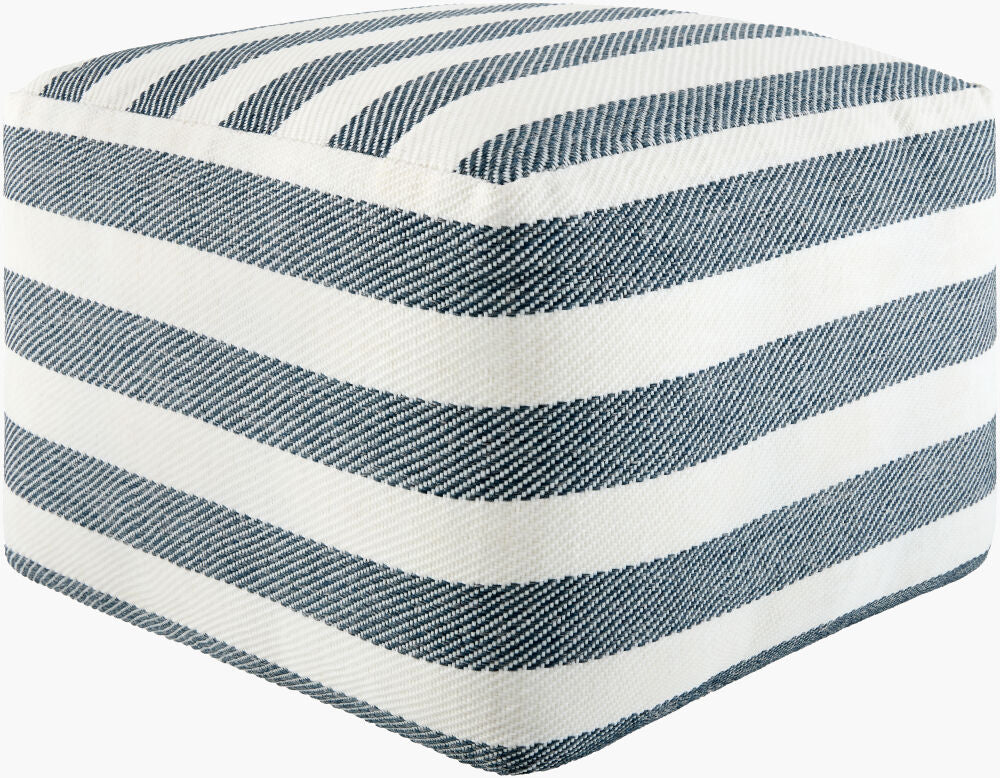 Island Vibe Pouf- Blue Stripe