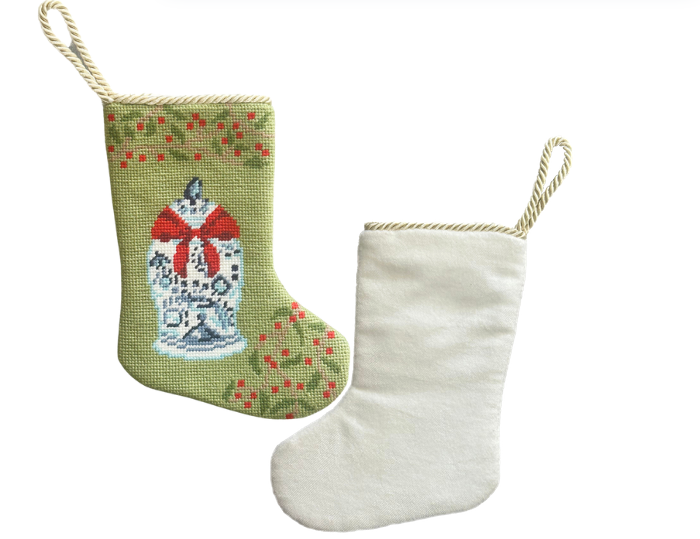 The Holiday Ginger Jar Needlepoint Stocking (2 Sizes)
