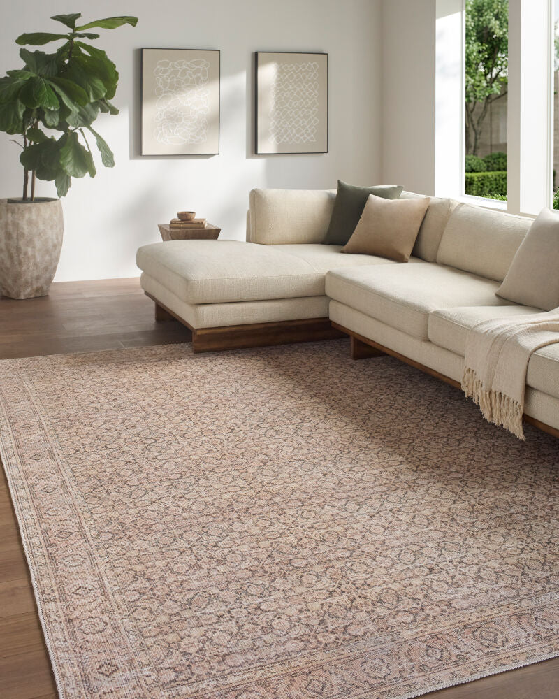 Sylvia Machine Woven Rug- Dusty Pink