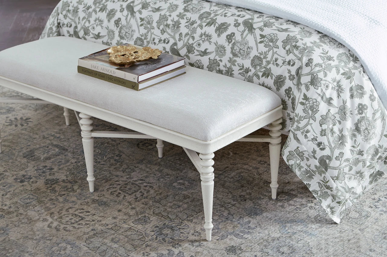 Lawrence Bench, Glazed Whisper White