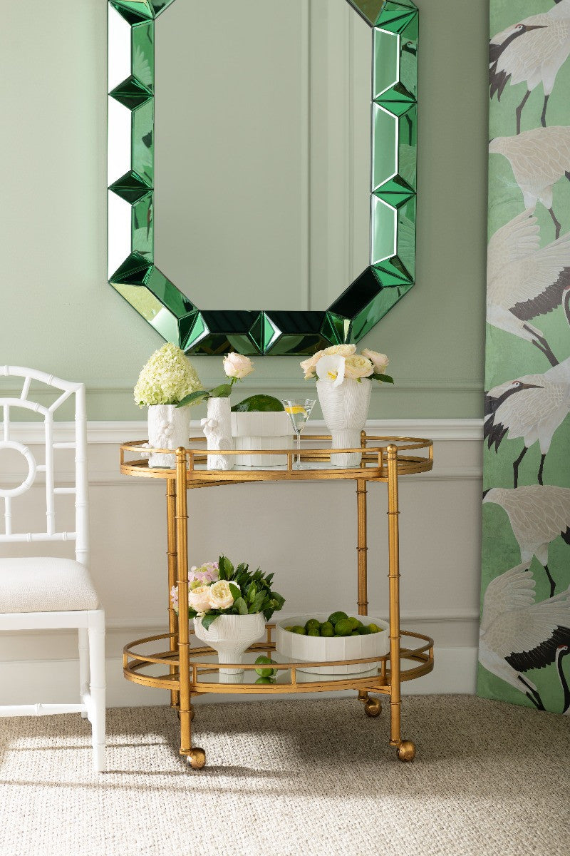 Normandy Bar Cart, Gold Leaf