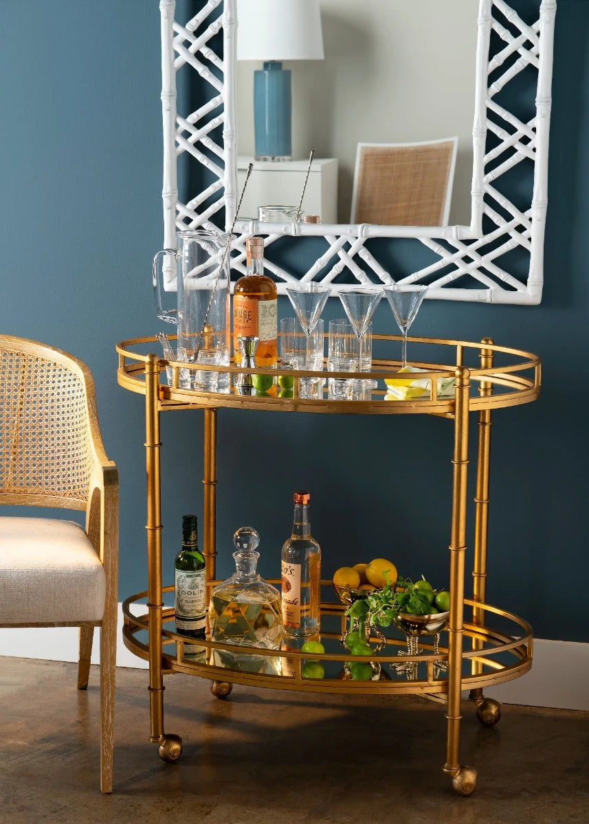 Normandy Bar Cart, Gold Leaf