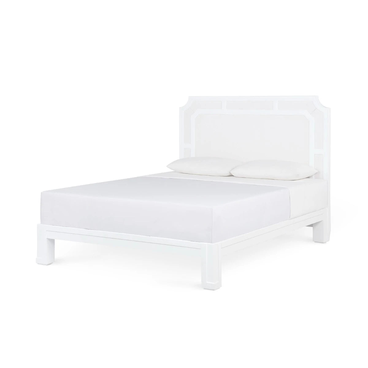 Olivia Queen Headboard With Ryder Bed Frame, Soft White, Vanilla