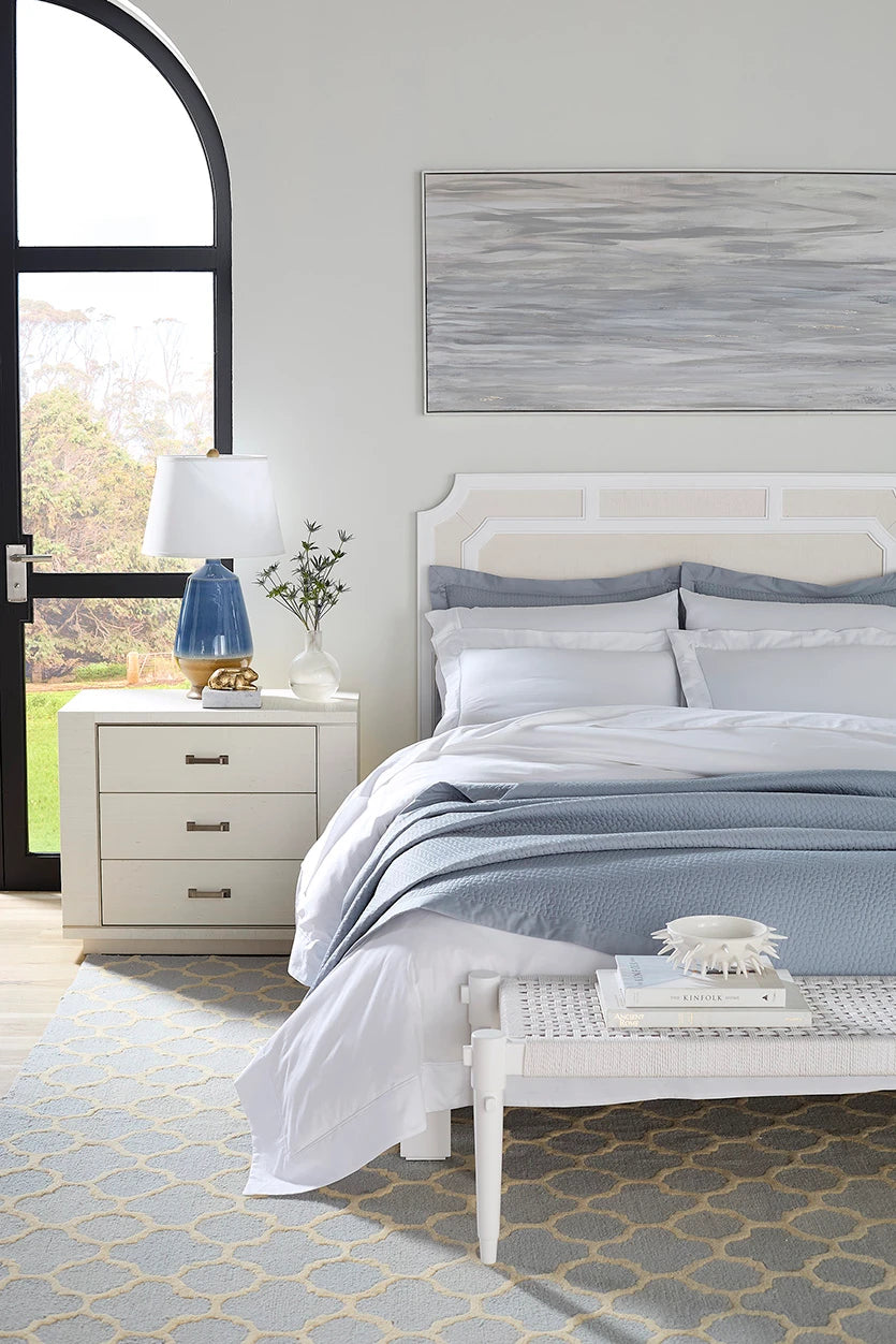 Olivia King Headboard With Ryder Bed Frame, Soft White, Vanilla