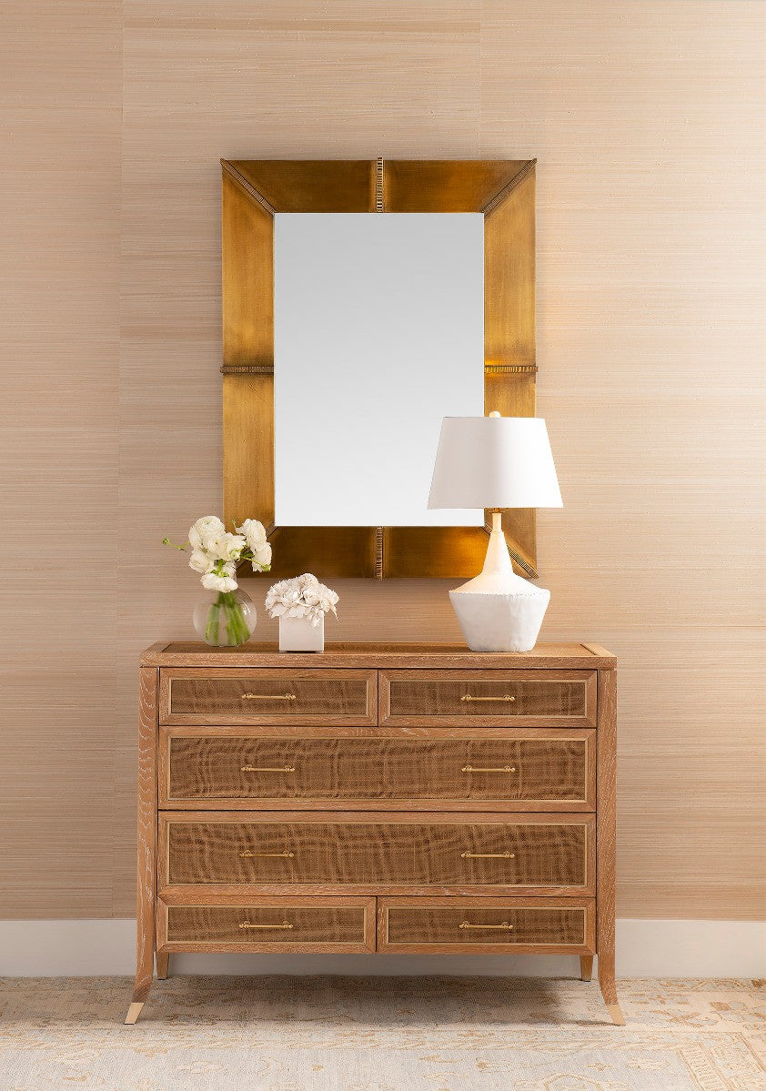Paulina Large 6-Drawer, Natural and Camel