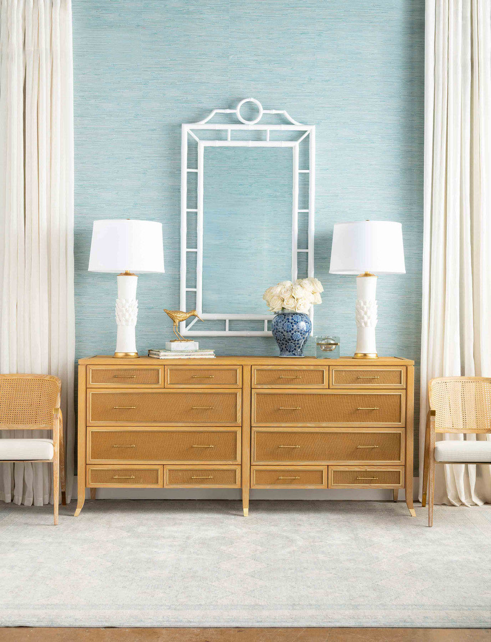 Paulina 12-Drawer, Natural and Camel