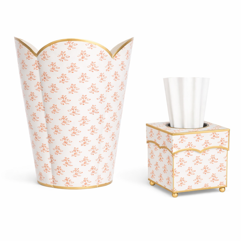 Pink Blossom Wastepaper Basket & Tissue (2 Options)