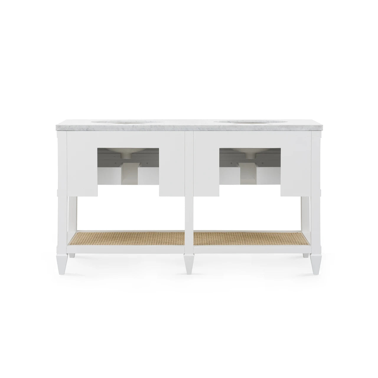 Sienna 2-Drawer Table with 60" Marble Vanity Top, Vanilla