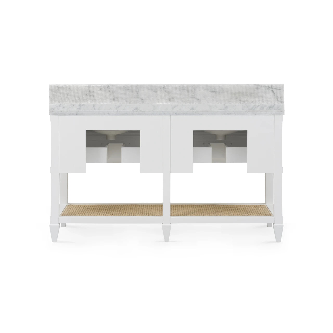 Sienna 2-Drawer Table with 60" Marble Vanity Top, Vanilla