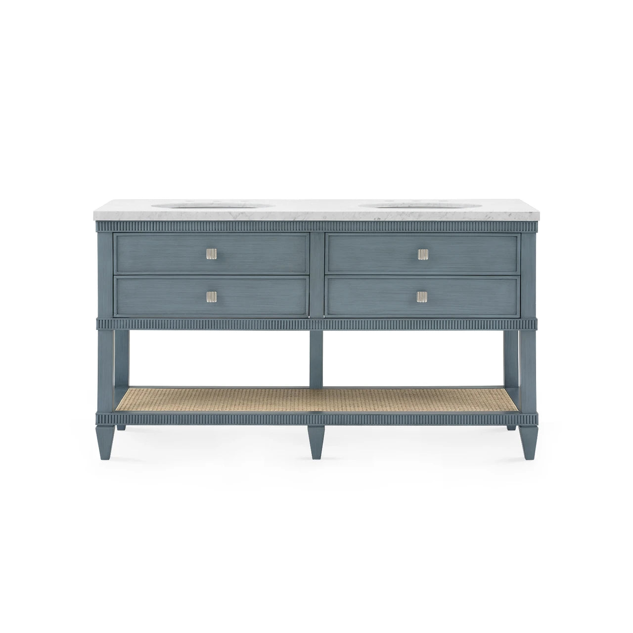 Sienna 2-Drawer Table with 60" Marble Vanity Top, Foggy Horizon