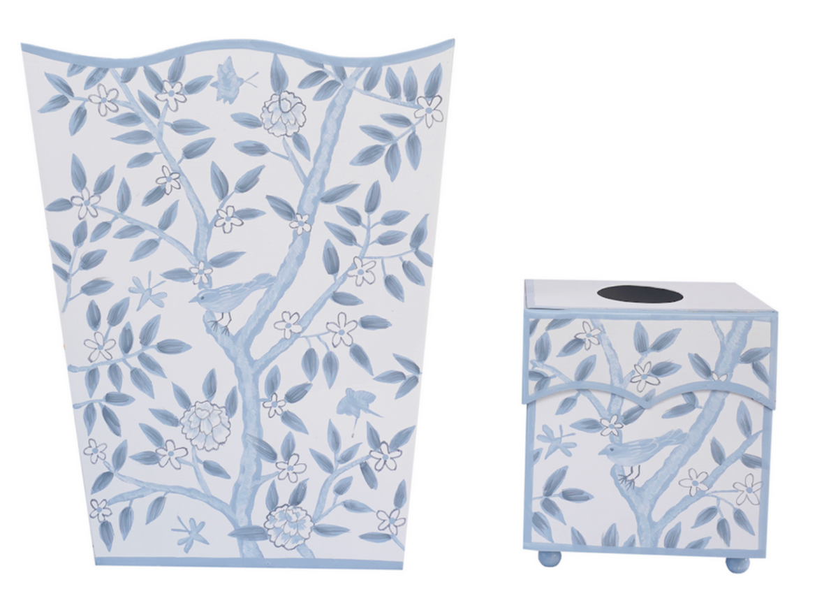 Bird Bird Garden Square Wastepaper Basket & Tissue (2 Options)